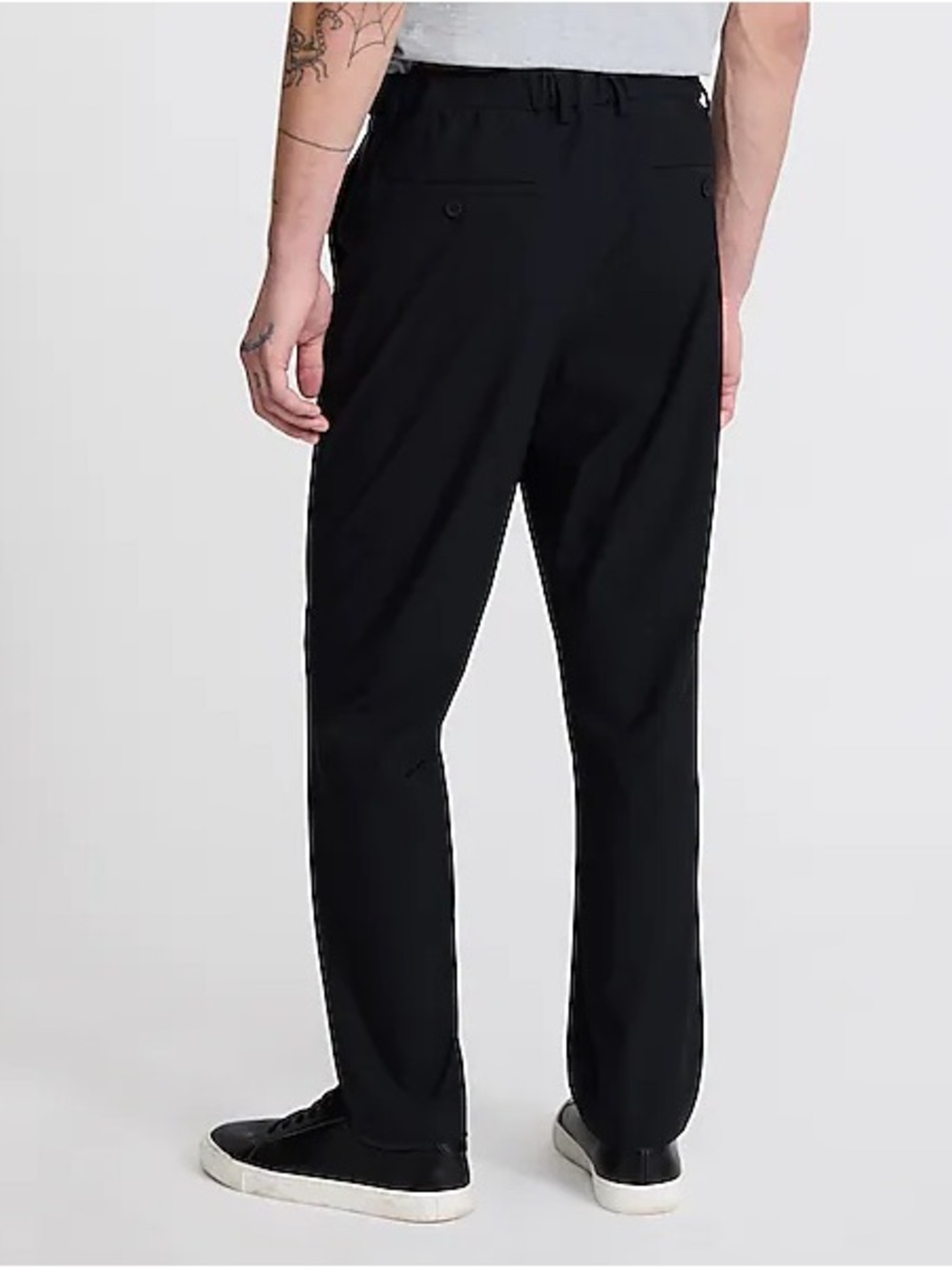 Express Black Elastic-Waist Chinos for Men